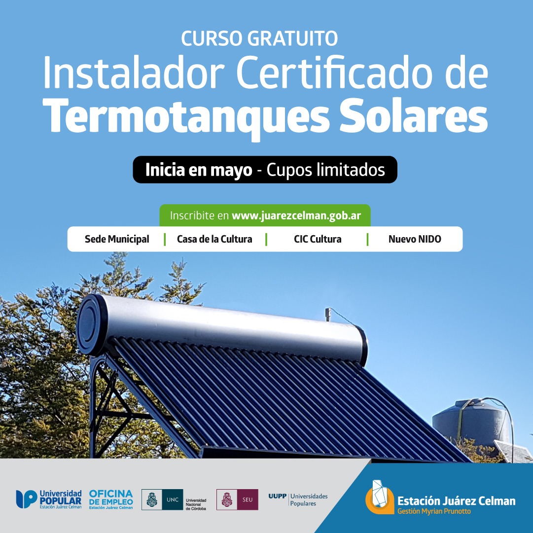 Curso instalador certificadp de termotanques solares